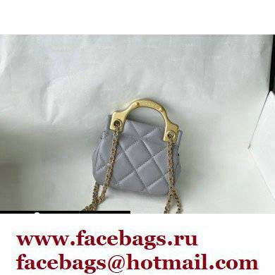 Chanel Vintage Messenger Hanger Mini Flap Bag AS2271 Gray 2021