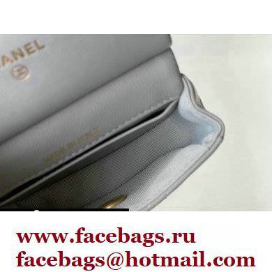 Chanel Vintage Messenger Hanger Mini Flap Bag AS2271 Gray 2021 - Click Image to Close