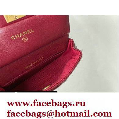 Chanel Vintage Messenger Hanger Mini Flap Bag AS2271 Red 2021 - Click Image to Close
