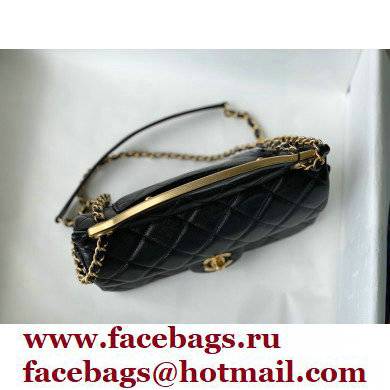 Chanel Vintage Messenger Hanger Small Flap Bag AS2438 Black 2021