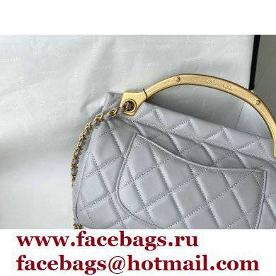 Chanel Vintage Messenger Hanger Small Flap Bag AS2438 Gray 2021 - Click Image to Close