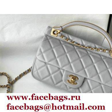 Chanel Vintage Messenger Hanger Small Flap Bag AS2438 Gray 2021
