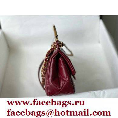 Chanel Vintage Messenger Hanger Small Flap Bag AS2438 Red 2021