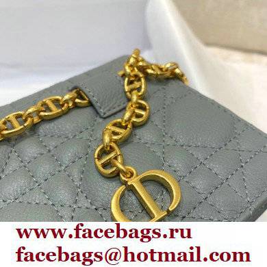 Dior Caro Belt Pouch with Chain Bag Gray 2021