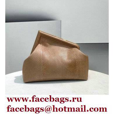 Fendi First Medium Python Leather Bag Beige 2021