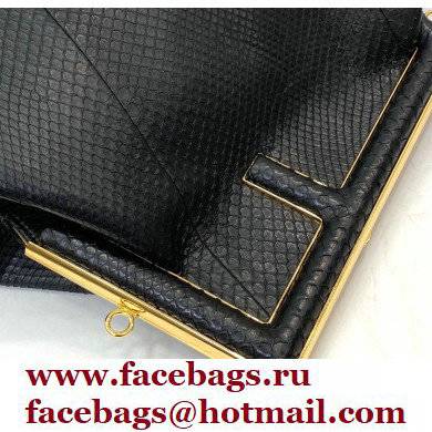 Fendi First Medium Python Leather Bag Black 2021