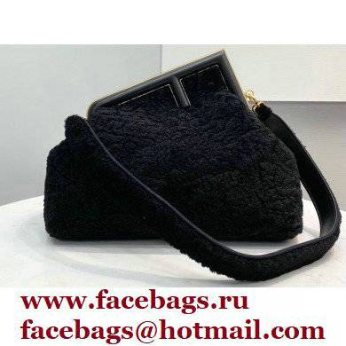 Fendi First Medium Sheepskin Bag Black 2021 Fendi First Medium Sheepskin Bag Black 2021