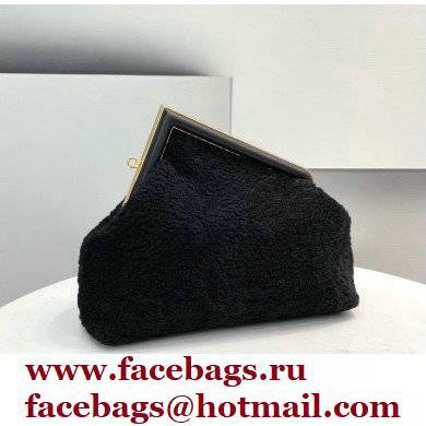 Fendi First Medium Sheepskin Bag Black 2021