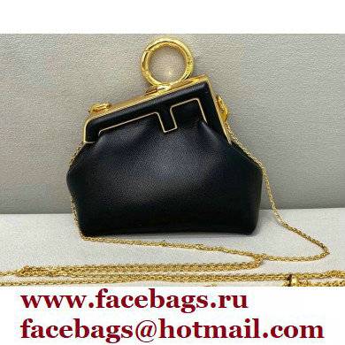 Fendi First Nano Leather Bag Charm Black 2021