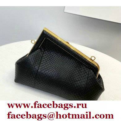 Fendi First Small Python Leather Bag Black 2021