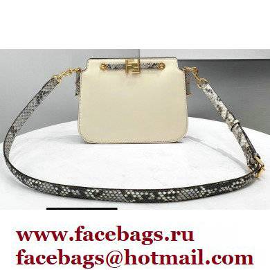 Fendi Touch Leather Bag White/Python 2021 Fendi Touch Leather Bag White/Python 2021