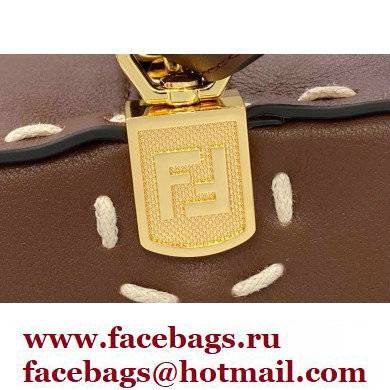 Fendi Triangle Leather Shoulder Bag Brown 2021