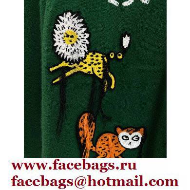 Gucci Freya Hartas animal wool sweater green 2021