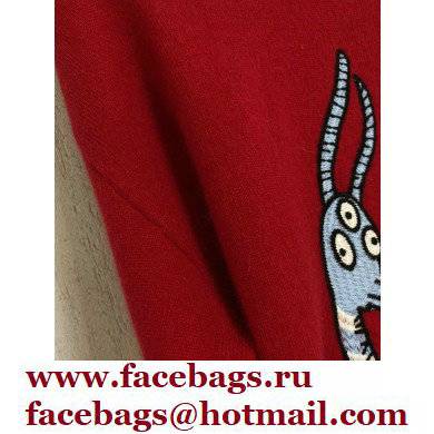 Gucci Freya Hartas animal wool sweater red 2021