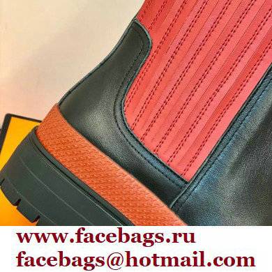 Hermes Barque Ankle Boots Black/Red Handmade - Click Image to Close