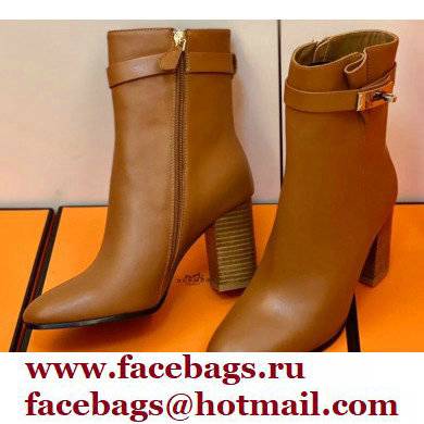 Hermes Saint Germain Ankle Boots Brown Handmade