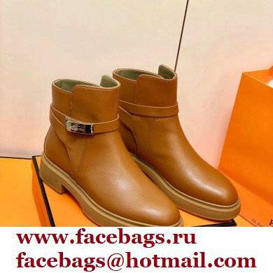 Hermes Veo Ankle Boots Brown Handmade - Click Image to Close