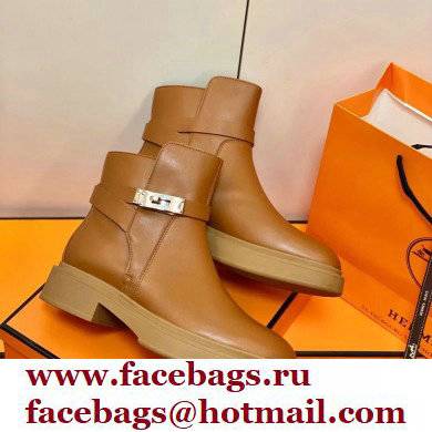 Hermes Veo Ankle Boots Brown Handmade - Click Image to Close