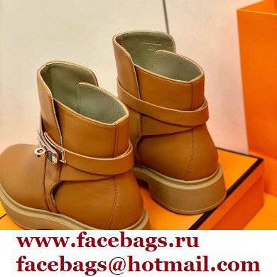 Hermes Veo Ankle Boots Brown Handmade