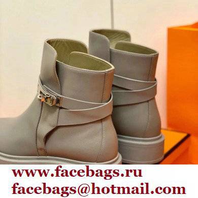 Hermes Veo Ankle Boots Gray Handmade