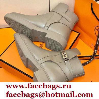 Hermes Veo Ankle Boots Gray Handmade