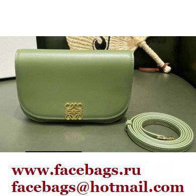 Loewe Goya Accordion Clutch Bag in Silk Calfskin Army Green 2021 - Click Image to Close