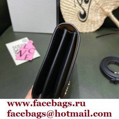 Loewe Goya Accordion Clutch Bag in Silk Calfskin Black 2021