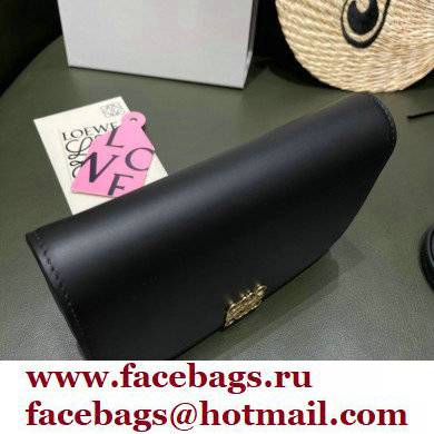 Loewe Goya Accordion Clutch Bag in Silk Calfskin Black 2021 - Click Image to Close