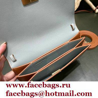 Loewe Goya Accordion Clutch Bag in Silk Calfskin Brown 2021