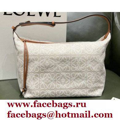 Loewe Medium Cubi Bag in Anagram Jacquard and Calfskin 2021 Loewe Medium Cubi Bag in Anagram Jacquard and Calfskin 2021