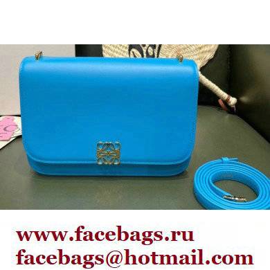 Loewe Medium Goya Bag in Silk Calfskin Cyan Blue 2021 Loewe Medium Goya Bag in Silk Calfskin Cyan Blue 2021