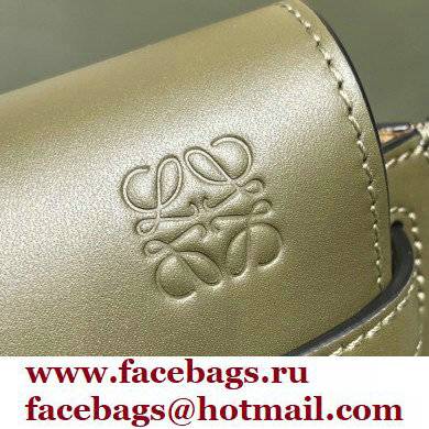 Loewe Mini Gate Dual Bag Army Green in Soft Calfskin and Jacquard 2021