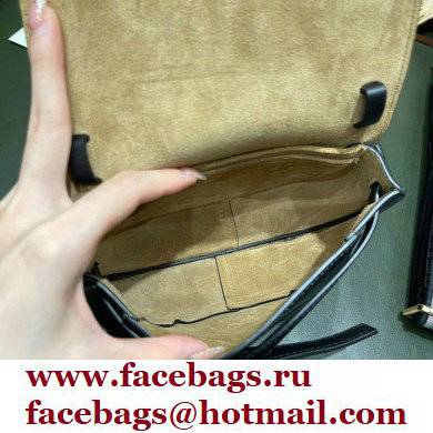 Loewe Mini Gate Dual Bag Black in Soft Calfskin and Jacquard 2021 - Click Image to Close