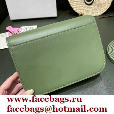 Loewe Small Goya Bag in Silk Calfskin Army Green 2021