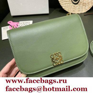 Loewe Small Goya Bag in Silk Calfskin Army Green 2021 - Click Image to Close