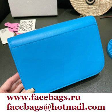 Loewe Small Goya Bag in Silk Calfskin Cyan Blue 2021 - Click Image to Close