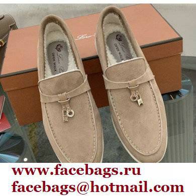 Loro Piana Shearling Fur Suede Calfskin Summer Charms Walk Loafers 02 - Click Image to Close