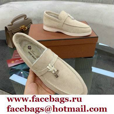 Loro Piana Shearling Fur Suede Calfskin Summer Charms Walk Loafers 03 - Click Image to Close