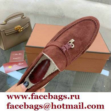 Loro Piana Shearling Fur Suede Calfskin Summer Charms Walk Loafers 12 - Click Image to Close