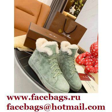 Loro Piana Shearling Fur Suede Nuages Mid Walk Sneakers 03