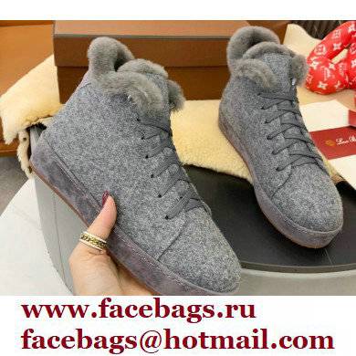 Loro Piana Shearling Fur Suede Nuages Mid Walk Sneakers 07 - Click Image to Close