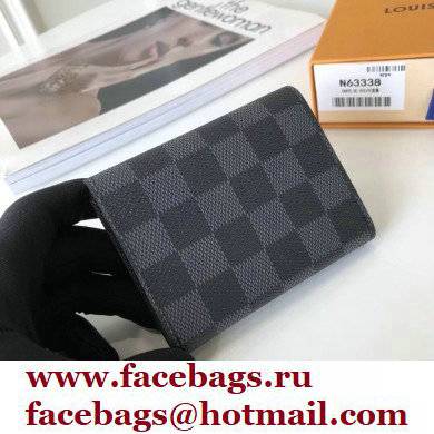 Louis Vuitton Enveloppe Carte de visite Card Holder Damier Graphite Canvas N63338