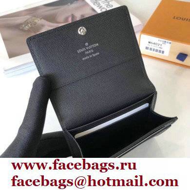 Louis Vuitton Enveloppe Carte de visite Card Holder Taiga Leather Black M64595