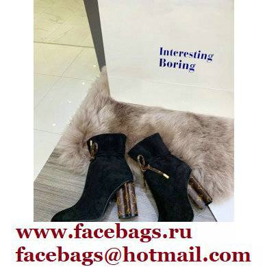 Louis Vuitton Heel 10cm Silhouette Ankle Boots Suede Black 2021