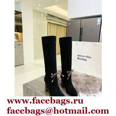 Louis Vuitton Heel 10cm Silhouette High Boots Suede Black 2021