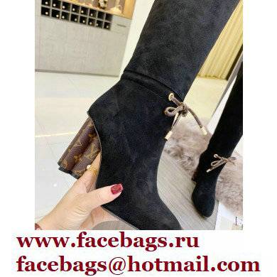 Louis Vuitton Heel 10cm Silhouette High Boots Suede Black 2021