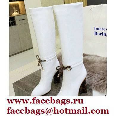 Louis Vuitton Heel 10cm Silhouette High Boots White 2021 - Click Image to Close