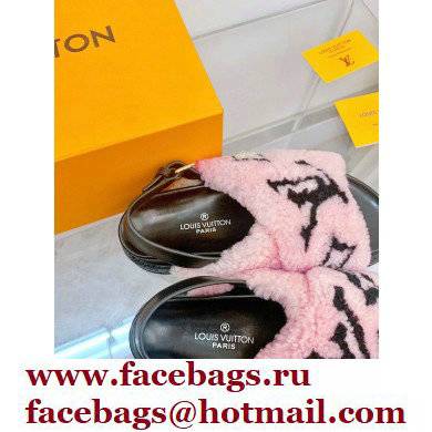 Louis Vuitton Shearling Paseo Flat Comfort Sandals Pink 2021 - Click Image to Close