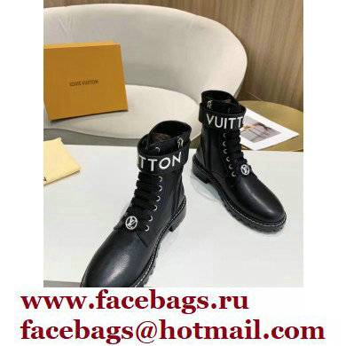 Louis Vuitton Territory Flat Ranger Ankle Boots Black with Adjustable Velcro Strap 2021