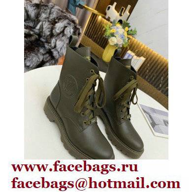 Louis Vuitton Territory Flat Ranger Ankle Boots Kaki Green 2021 - Click Image to Close